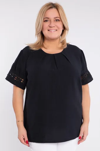 Črna bluza z okrasnimi rokavi