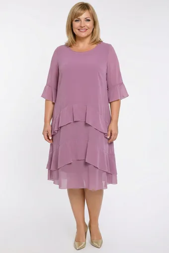 Roza šifonska obleka