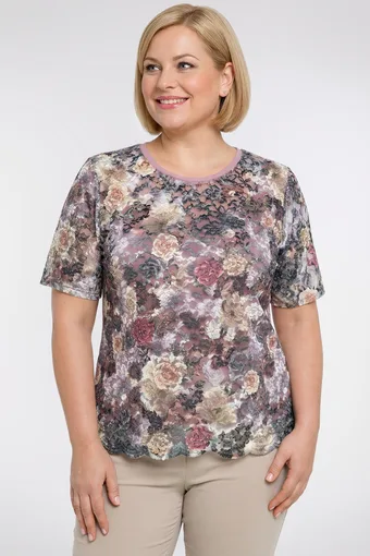 Pastelno roza čipkasta bluza