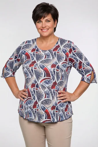 Bluza z barvitim vzorcem