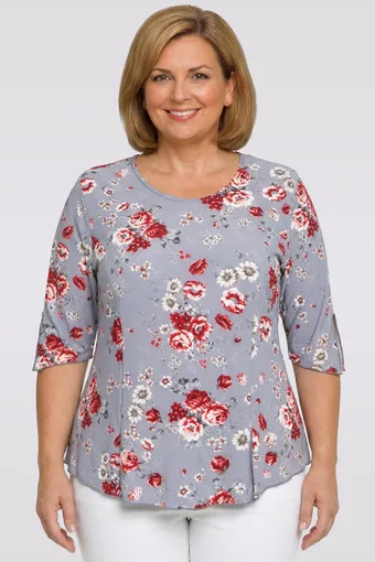 Siva cvetlična bluza