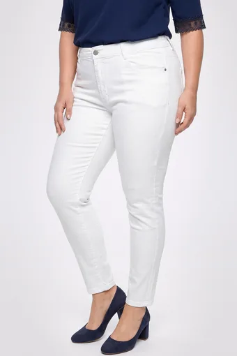 Bele slim fit kavbojke
