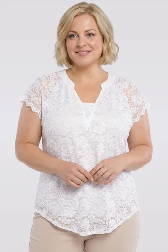 Bela čipkasta bluza