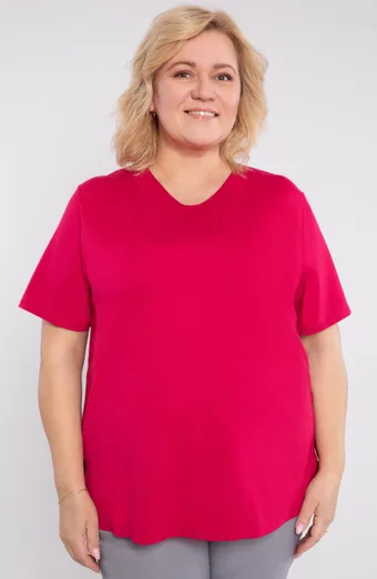 Temno roza pletena bluza
