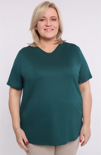 Temno zelena pletena bluza
