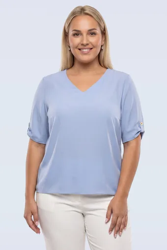 kopija od kopija od kopija od Temno modra bluza z belim vzorcem in žepi