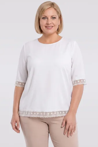 Ekru bluza s čipko