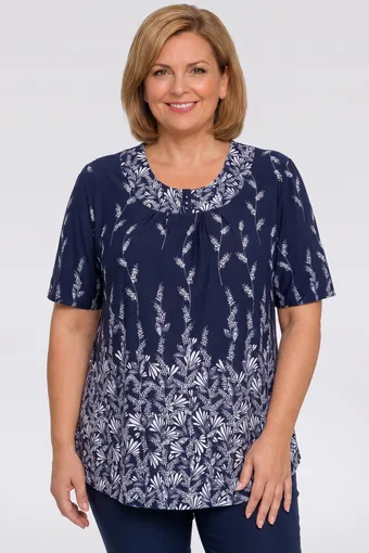 Temno modra tunika z belim vzorcem
