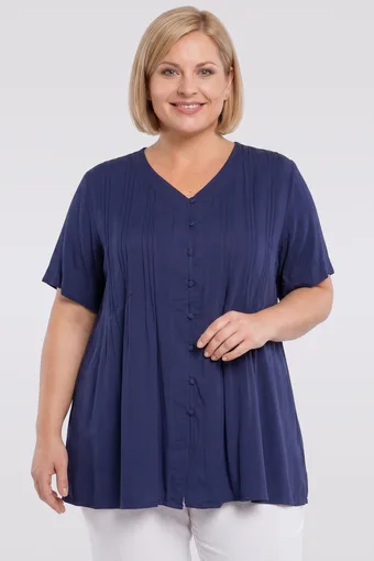Temno modra bluza z gumbi
