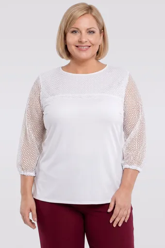 Bela bluza z odprtimi rokavi