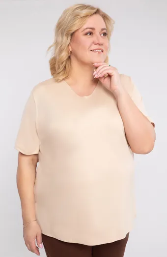 Bež pletena bluza