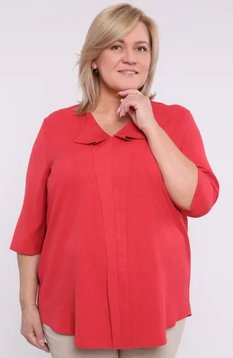 Lanena ohlapna bluza, intenzivno rdeča