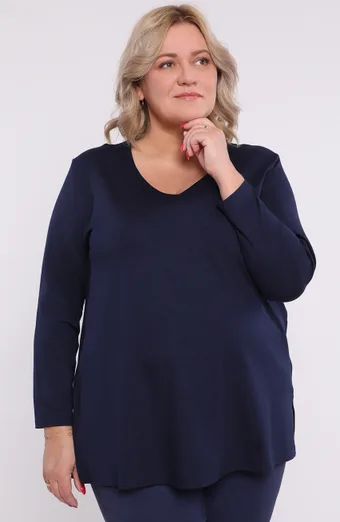 Temno modra bluza iz viskoze