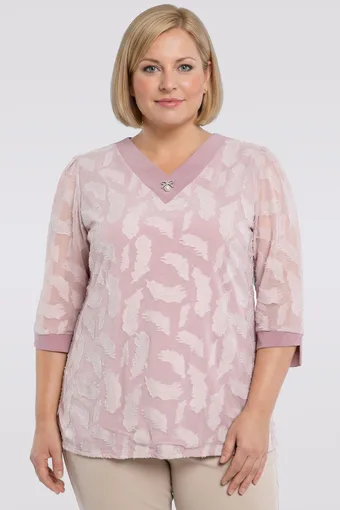 Roza bluza z vzorcem