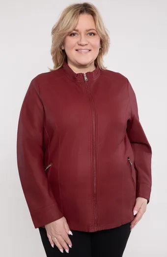 Jakna iz eko usnja v bordo barvi