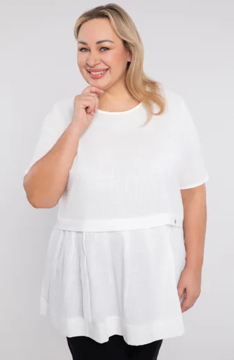 Bela lanena bluza