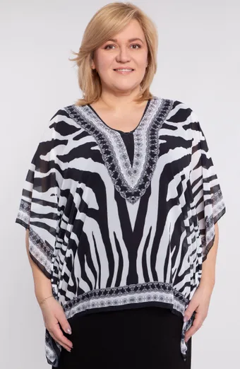 Pončo z zebrastim vzorcem