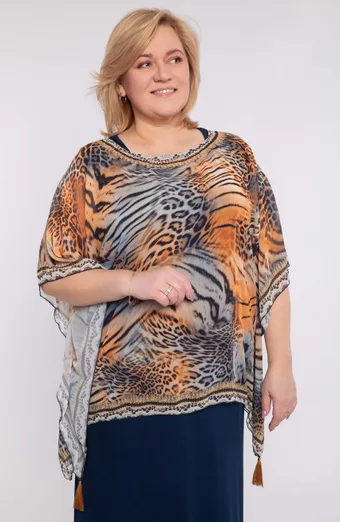 Pončo z vzorcem tigra