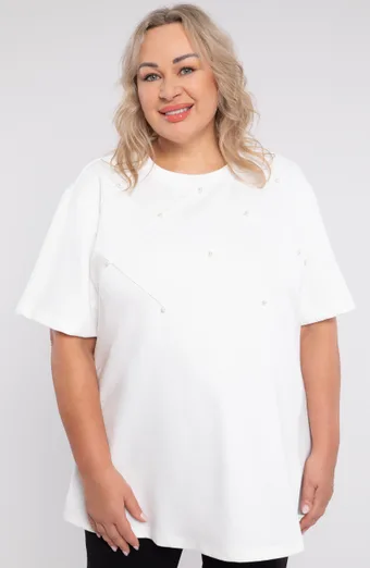 Bela tunika z biseri