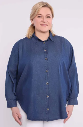 Denim majica z dolgimi rokavi