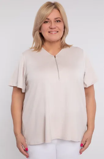 Bež bluza z zadrgo