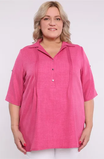 Roza bluza z gumbi