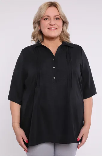 Črna bluza z gumbi