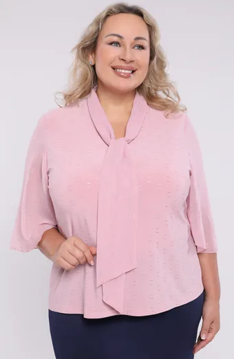 Roza bluza s kravato