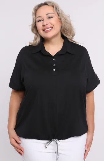Črna bluza s trakom