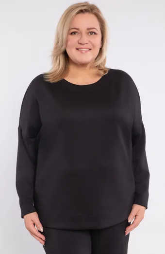 Črna enobarvna bluza