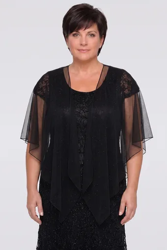 Črni šifonski bolero