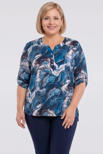 Bluza s sivimi in modrimi vzorci