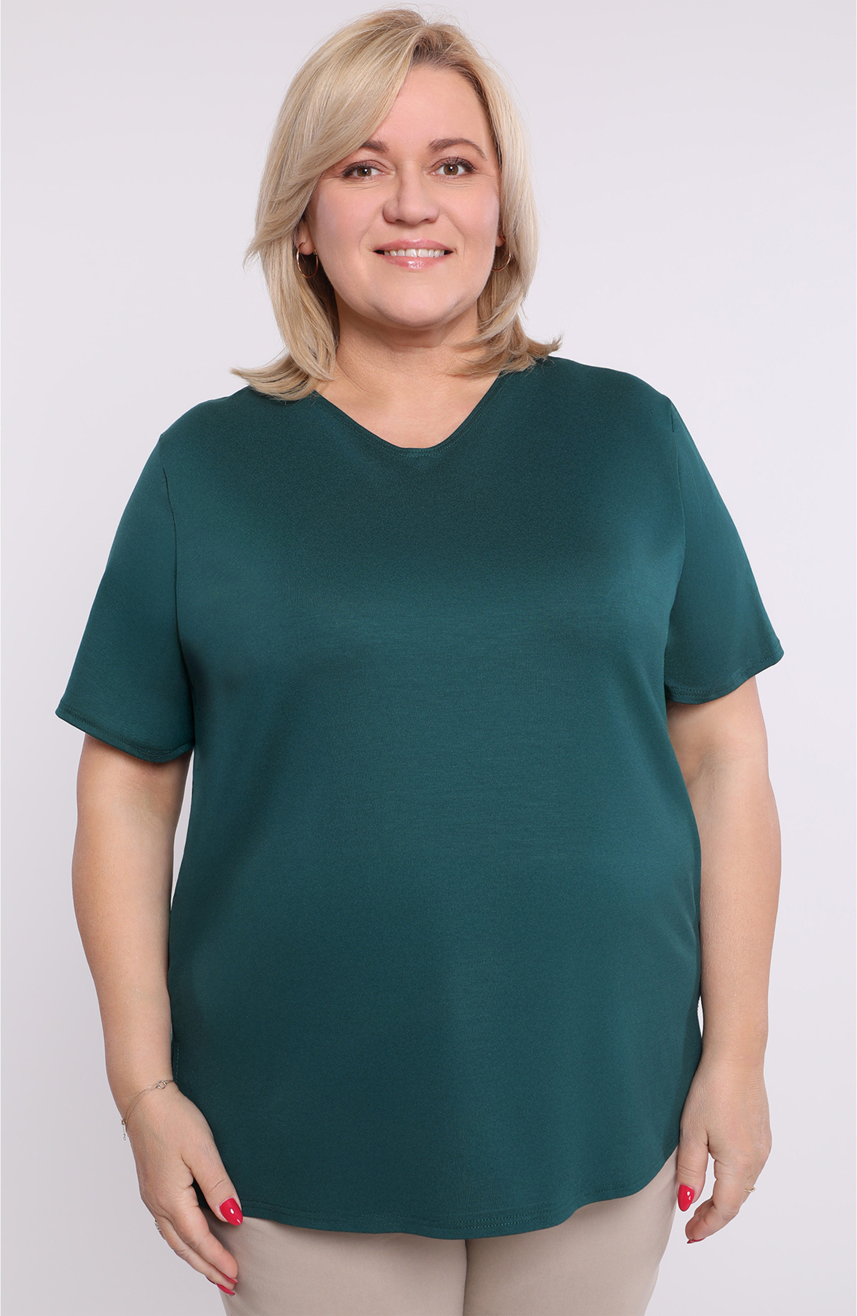 Temno zelena pletena bluza